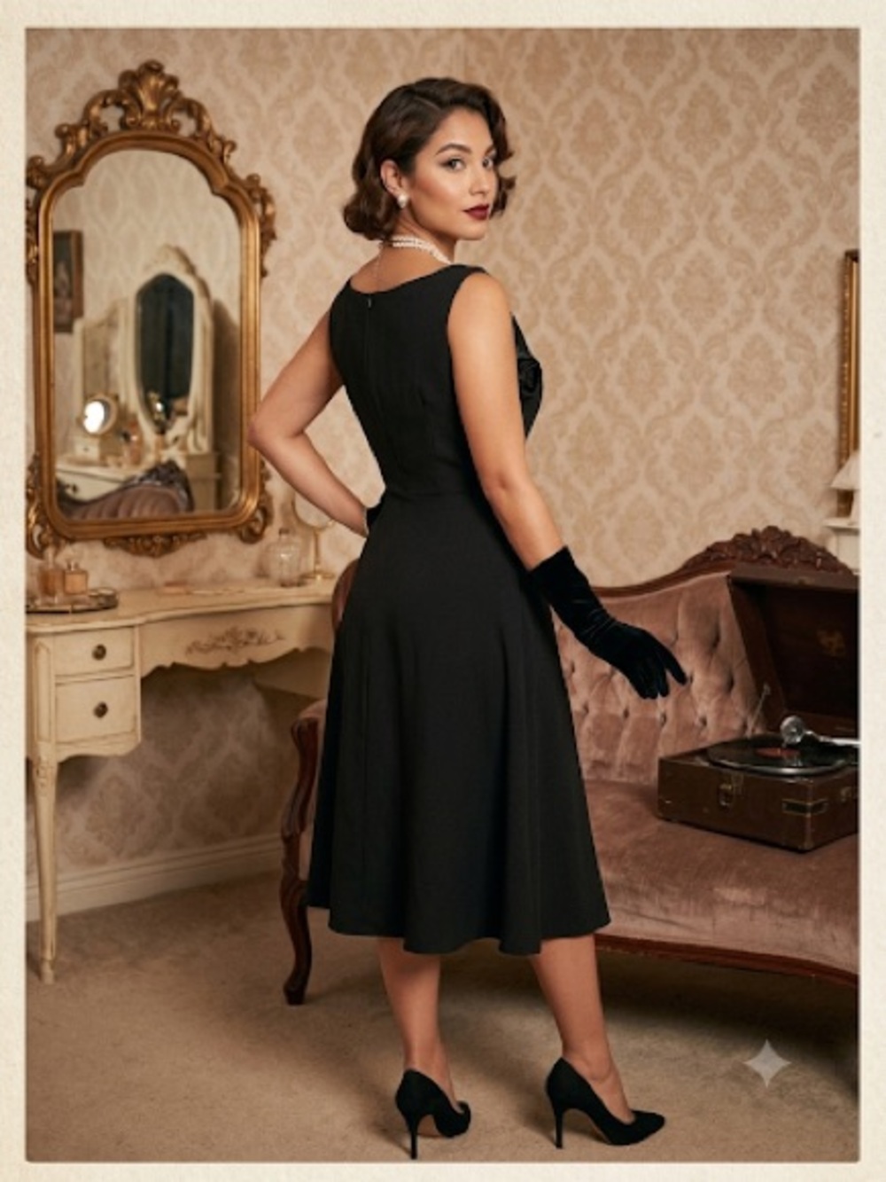 Classic Black Sleeveless A-Line Dress ITEM
#1